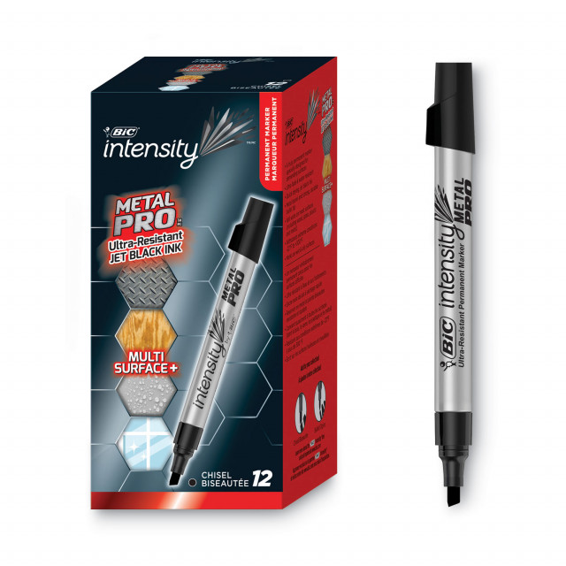 BIC Intensity Fine Tip Permanent Markers, Black, 200-Count Pack
