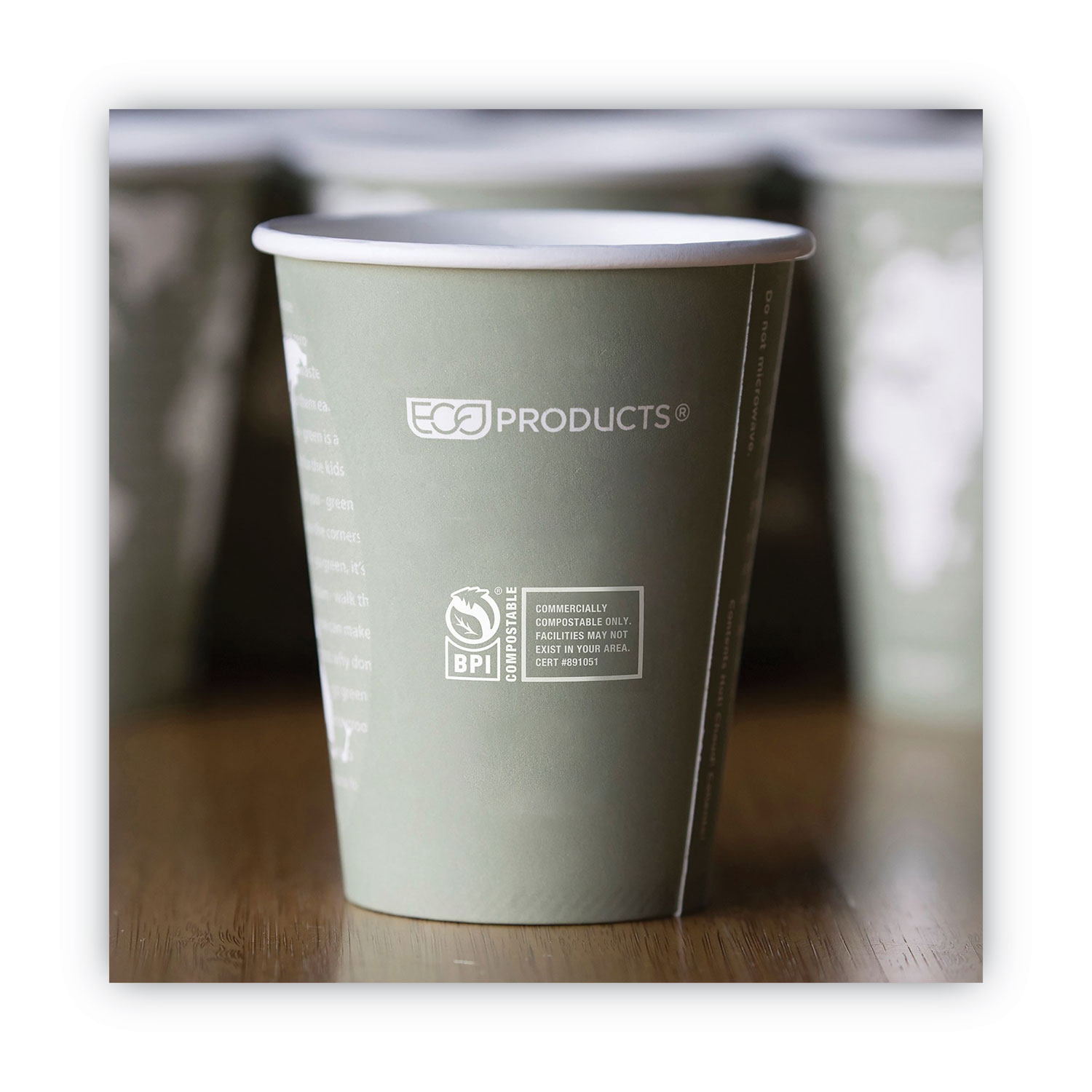 Eco-Products® World Art Renewable and Compostable Hot Cups, 12 oz