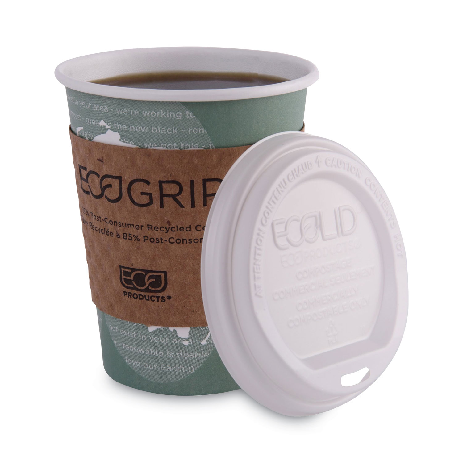 Eco-Products® World Art Renewable and Compostable Hot Cups, 12 oz