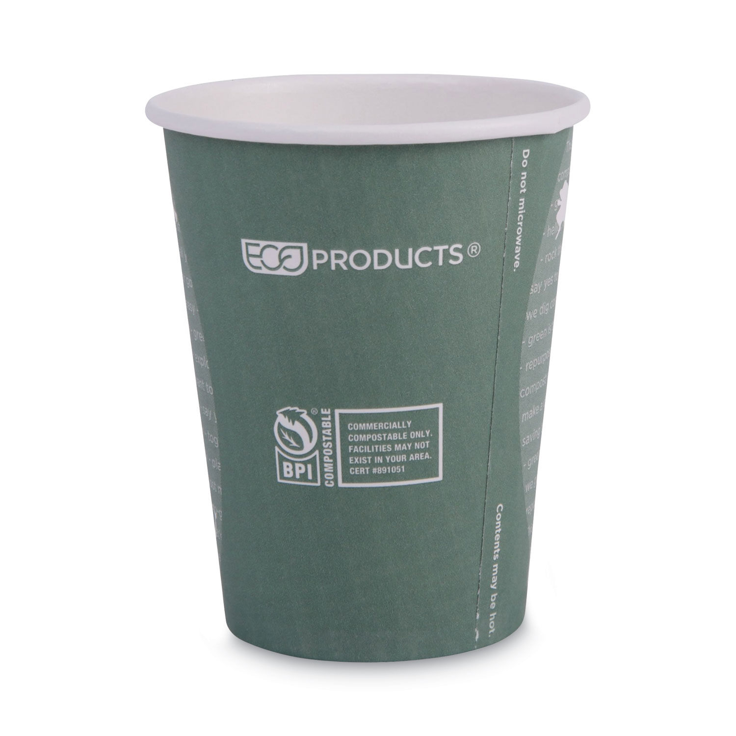 Eco-Products® World Art Renewable and Compostable Hot Cups, 12 oz