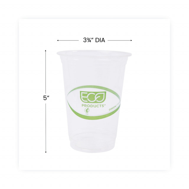 Greener Settings 12 oz. Clear Compostable Disposable Cups, Cold Drink [50/Pack, 16/Packs/Carton]