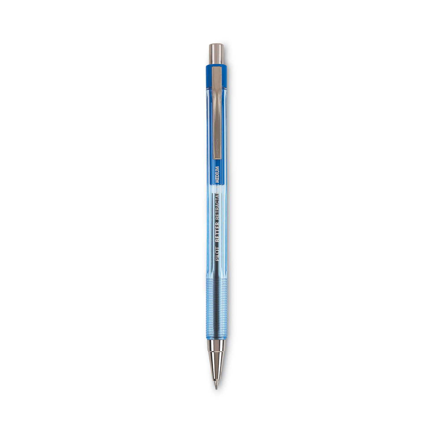 Pilot® Better Ballpoint Pen, Retractable, Medium 1 mm, Blue Ink,  Translucent Blue Barrel, Dozen