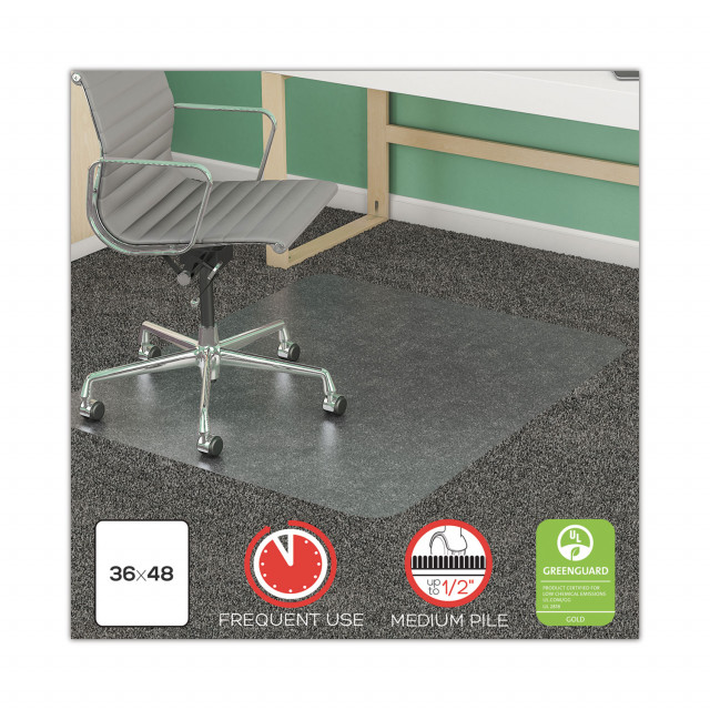 deflecto SuperMat Frequent Use Chair Mat for Medium Pile Carpet