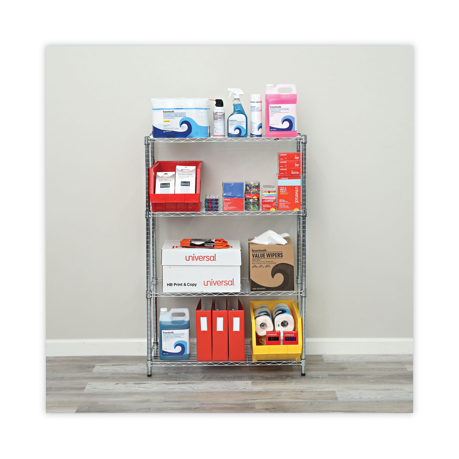 Alera Steel 3-Tier Utility Shelving Unit (36-in W x 14-in D x 36-in H),  Silver in the Freestanding Shelving Units department at