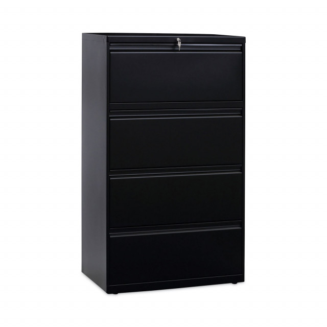 400 Series Lateral File, 4 Legal/Letter-Size File Drawers, Black, 36