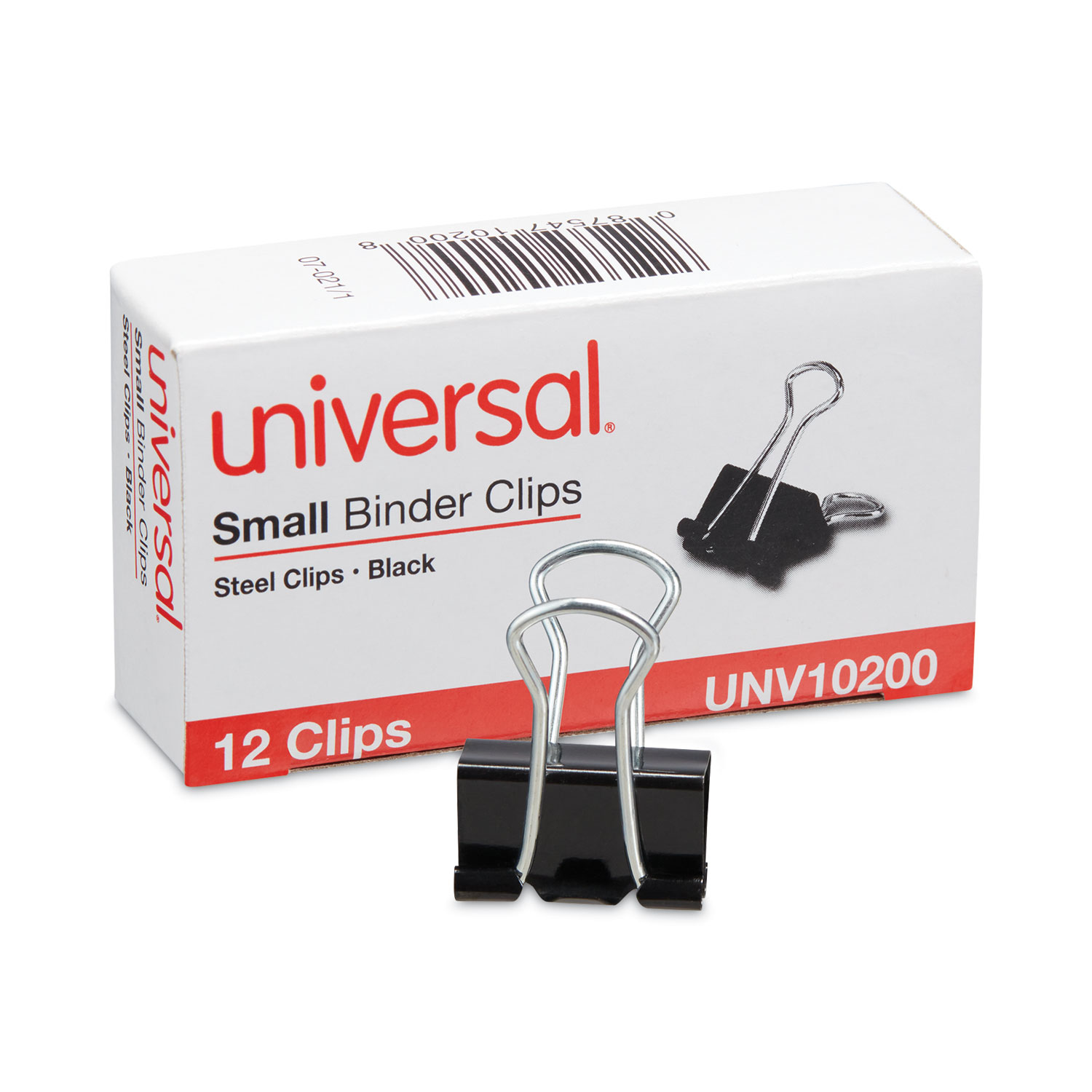 Universal Binder Clips, Small, Black/Silver, 36/Pack