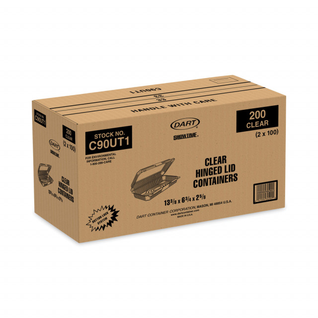 Dart C90PST1 ClearSeal® 8 in. Disposable Clear Plastic Hinged To-Go  Container 