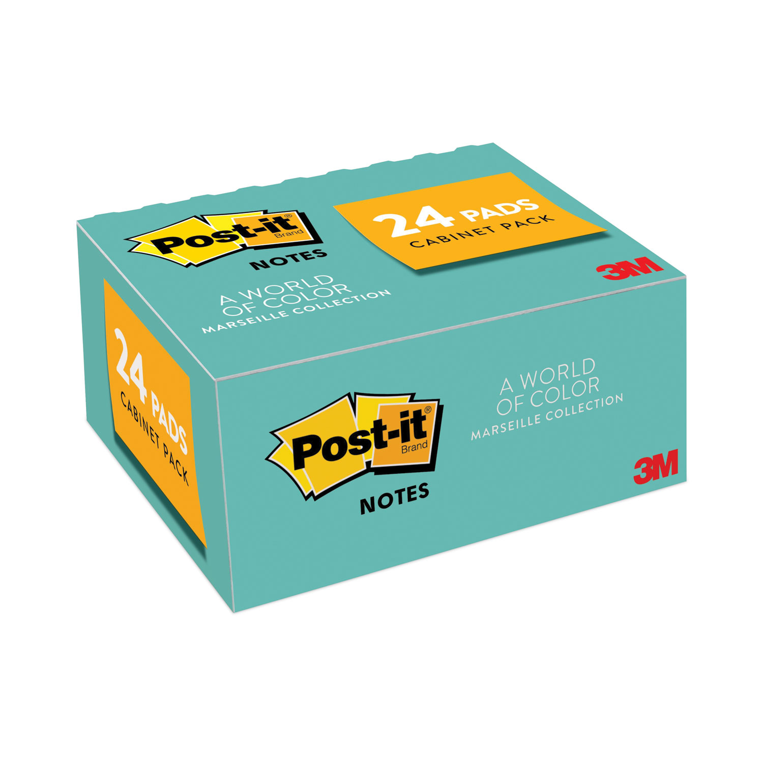 Post-it Notes Original Pads 24 Pack, 1.5in. x 2in, Marseille Collection