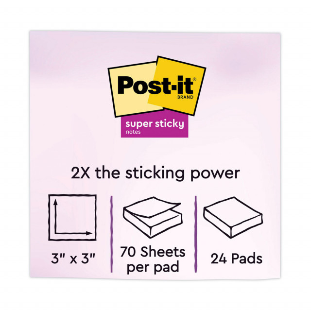 Post-it® Notes Super Sticky Pads in Supernova Neon Colors, (6