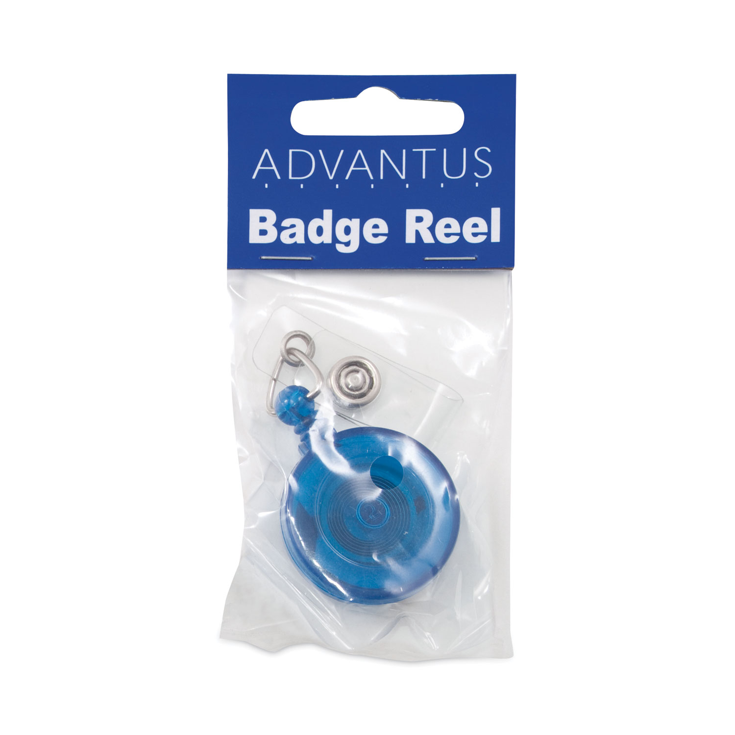 Advantus Swivel-Back Retractable ID Card Reel, 30 Extension, Black, 12-Pack