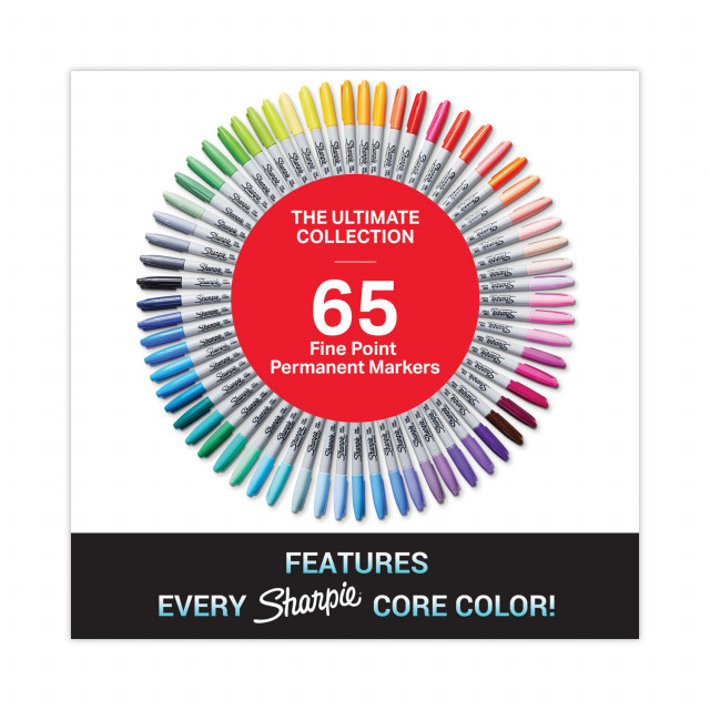 SHARPIE FINE POINT PERMANENT MARKERS, 19-COUNT ASSORTED COLORS