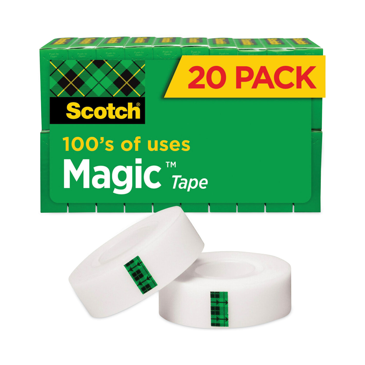 Magic Tape Cabinet Pack, 1 Core, 0.75 x 83.33 ft, Clear, 18/Pack - BOSS  Office and Computer Products