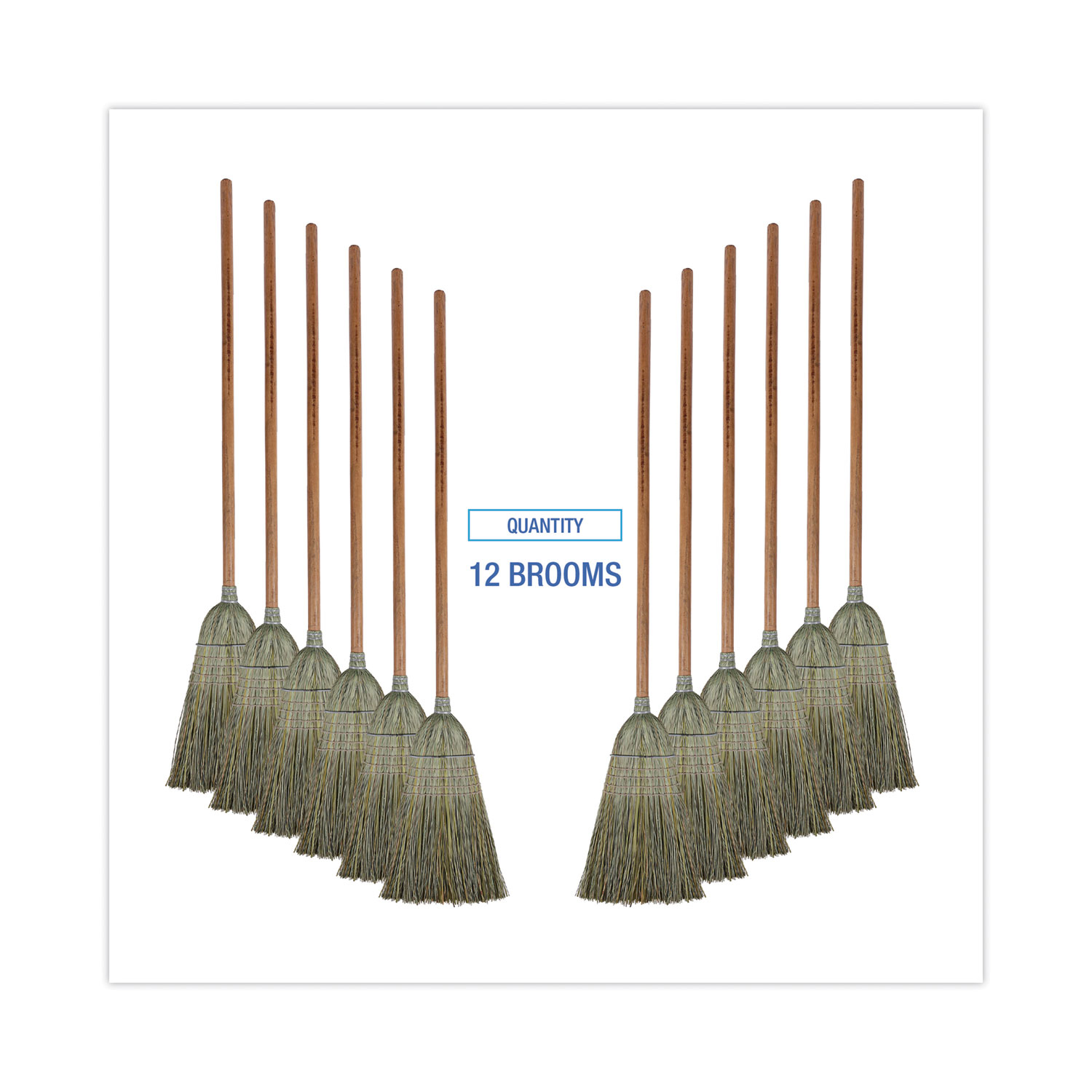 12 Pcs Heavy Duty Broom Bulk 53 Inch Commercial Angle Brooms for