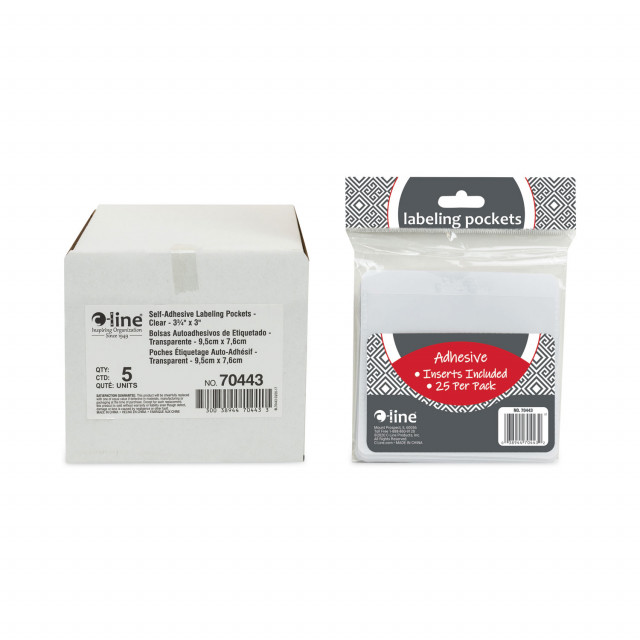C-Line® Self-Adhesive Labeling Pockets, Top Load, 3 3/4 x 3 ...