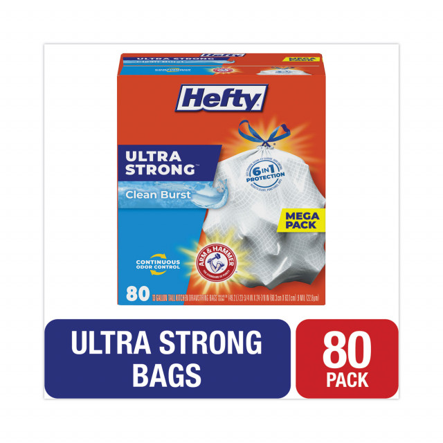 Hefty Ultra Strong 13 Gal. Clean Burst Tall Kitchen Trash Bags