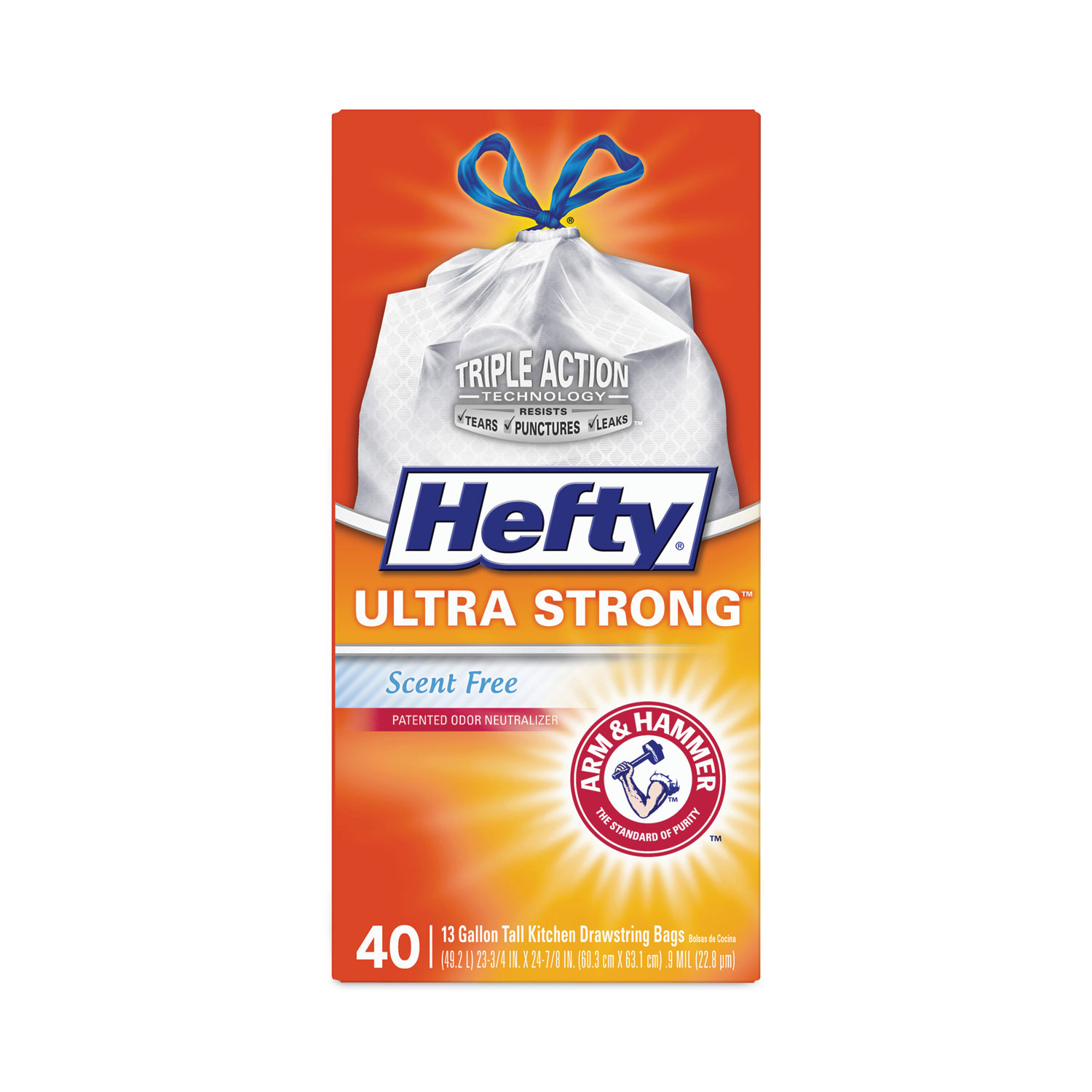 Hefty Ultra Strong 13 Gallon Scented Kitchen Trash Bag 23.75 x