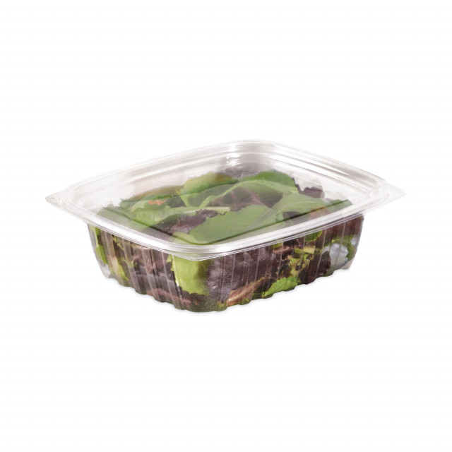 Dart C32DCPR ClearPac 32 oz. Clear Rectangular Plastic Container with Lid -  252/Case - Splyco