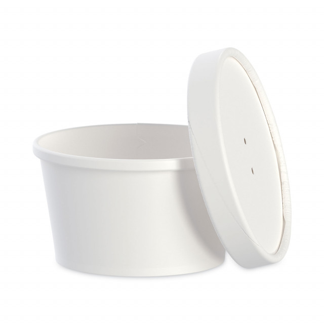 12 oz. Round Paper Food Container and Lid Combo