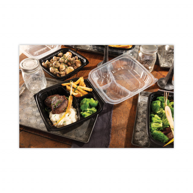 Meal Prep Containers 3 Compartment with Lids Disposable Food Containers 34  OZ