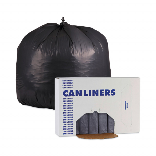 POLY TRASH BAGS, Gal. Cap.: 40 to 45, Size: 40 x 46, Mil.: 2.5 mil, Black,  No. Bags Per Case: 100, Super heavy duty