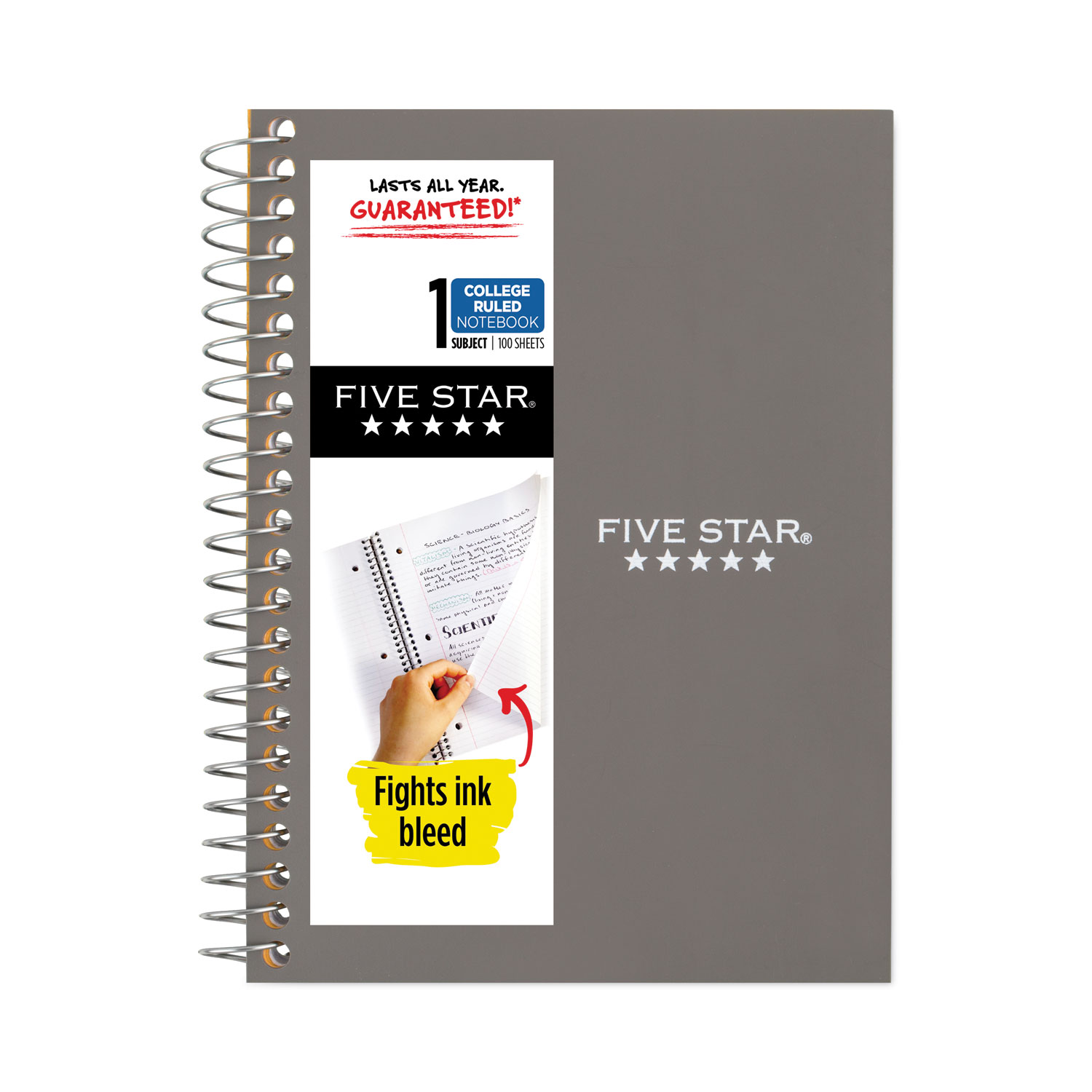 Five Star® Wirebound Notebook, 1 Subject, Medium/College Rule 