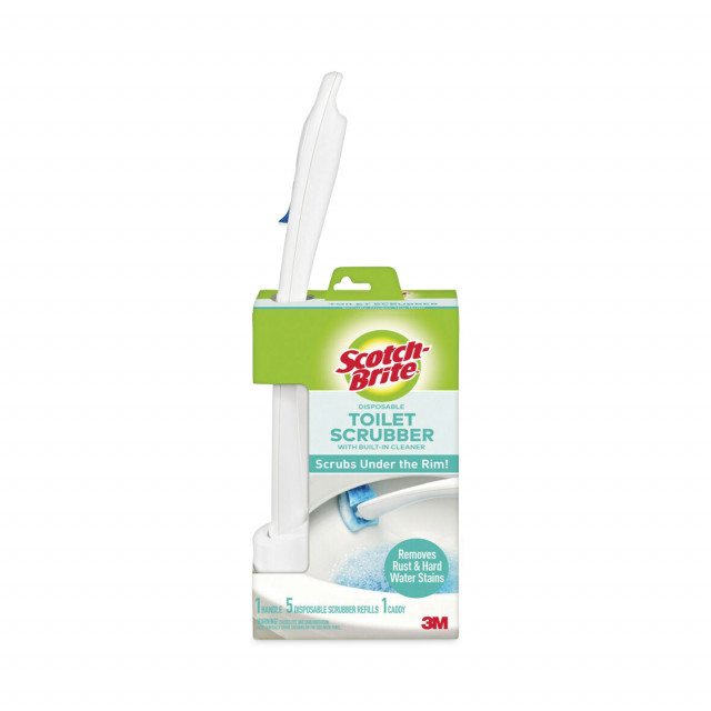 Toilet Scrubber Starter Kit, 1 Handle and 5 Scrubbers, White/Blue Toilet Scrubber Starter Kit, 1 Handle and 5 Scrubbers, White/Blue