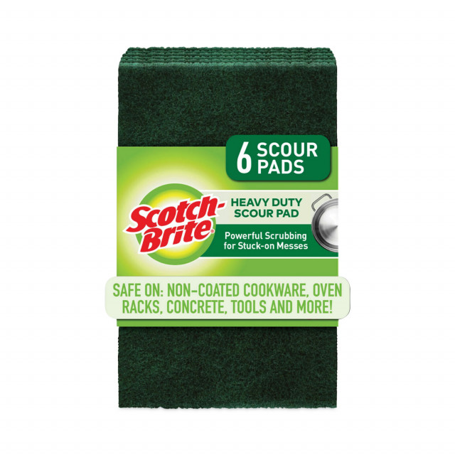 Heavy-Duty Scouring Pad, 3.8 x 6, Green, 5/Carton Heavy-Duty Scouring Pad, 3.8 x 6, Green, 5/Carton