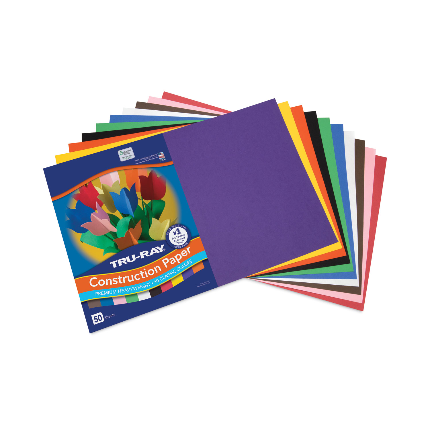 Pacon® Tru-Ray Construction Paper, 76lb, 12 x 18, Assorted