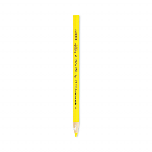 Sharpie Peel Off China Markers | Fine Point | Yellow | Wax Marks on Glass &  Plastic | 12 Count