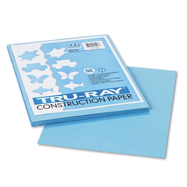 Riverside 3D Construction Paper, Super Heavyweight, 12 x 18, Light Blue,  50 Sheets