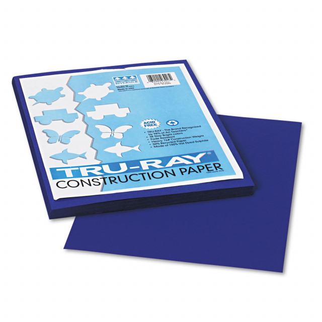 Pacon Tru-Ray Construction Paper, 76lb, 9 x 12, Royal Blue, 50/Pack