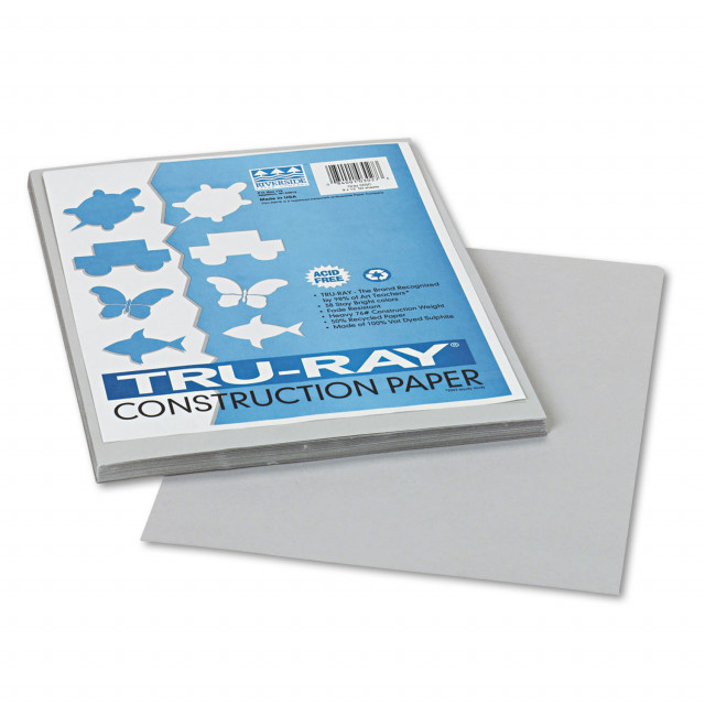 Pacon® Tru-Ray Construction Paper, 76lb, 9 x 12, Gray, 50/Pack