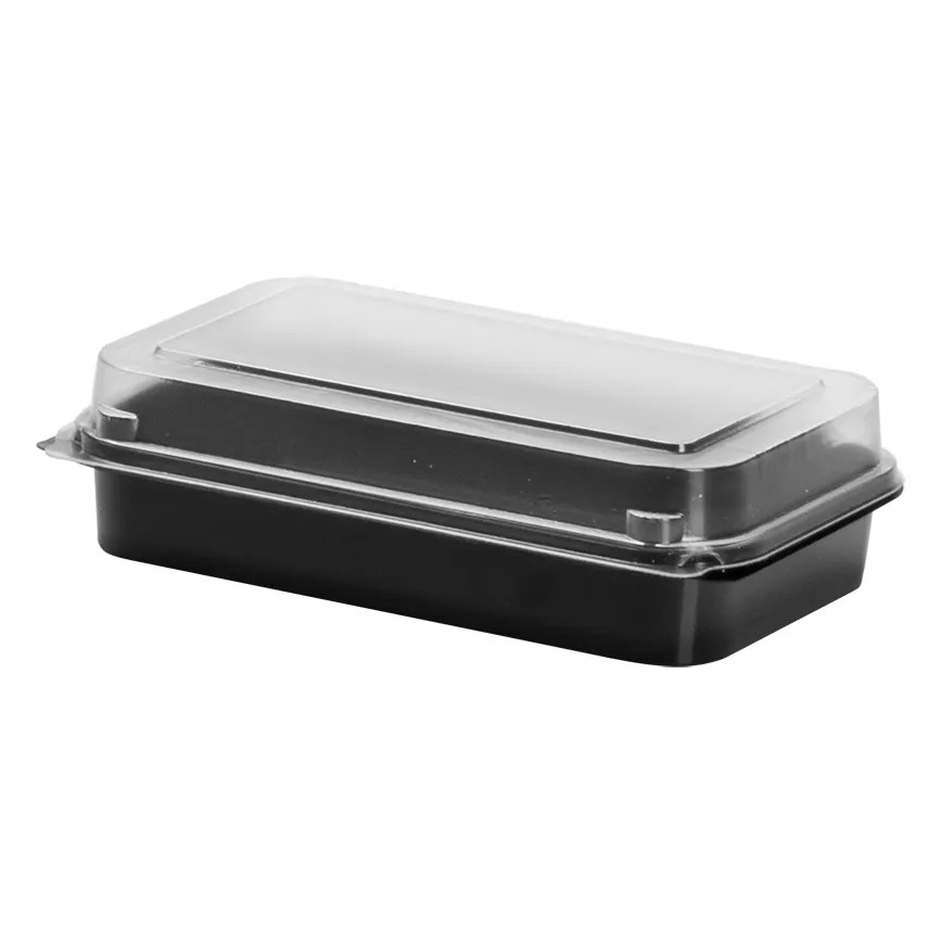 28oz Black Container & Lid Shallow 8 x 6