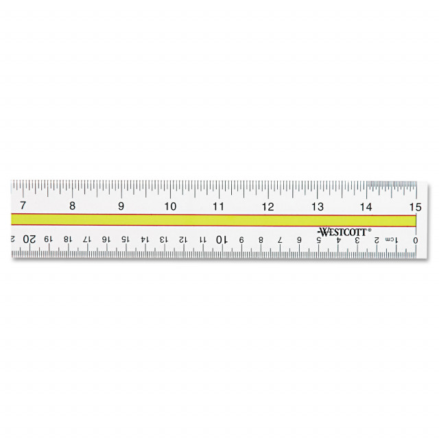 Westcott 8-Inch 200 mm Plastic Ruler - Clear : : Office Products