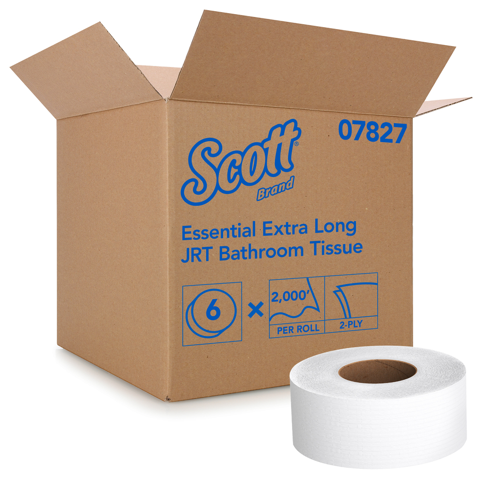 Scott Essential Jumbo Roll Toilet Paper, 67805, 2 Ply, 3.27