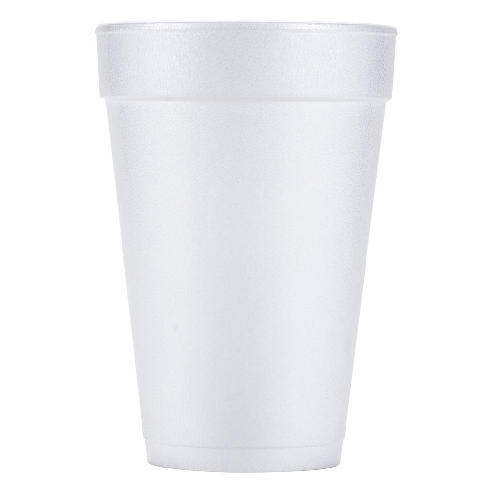 Dart Small White J-Style Foam Cup, 12 oz. | 1000/Case | Quipply