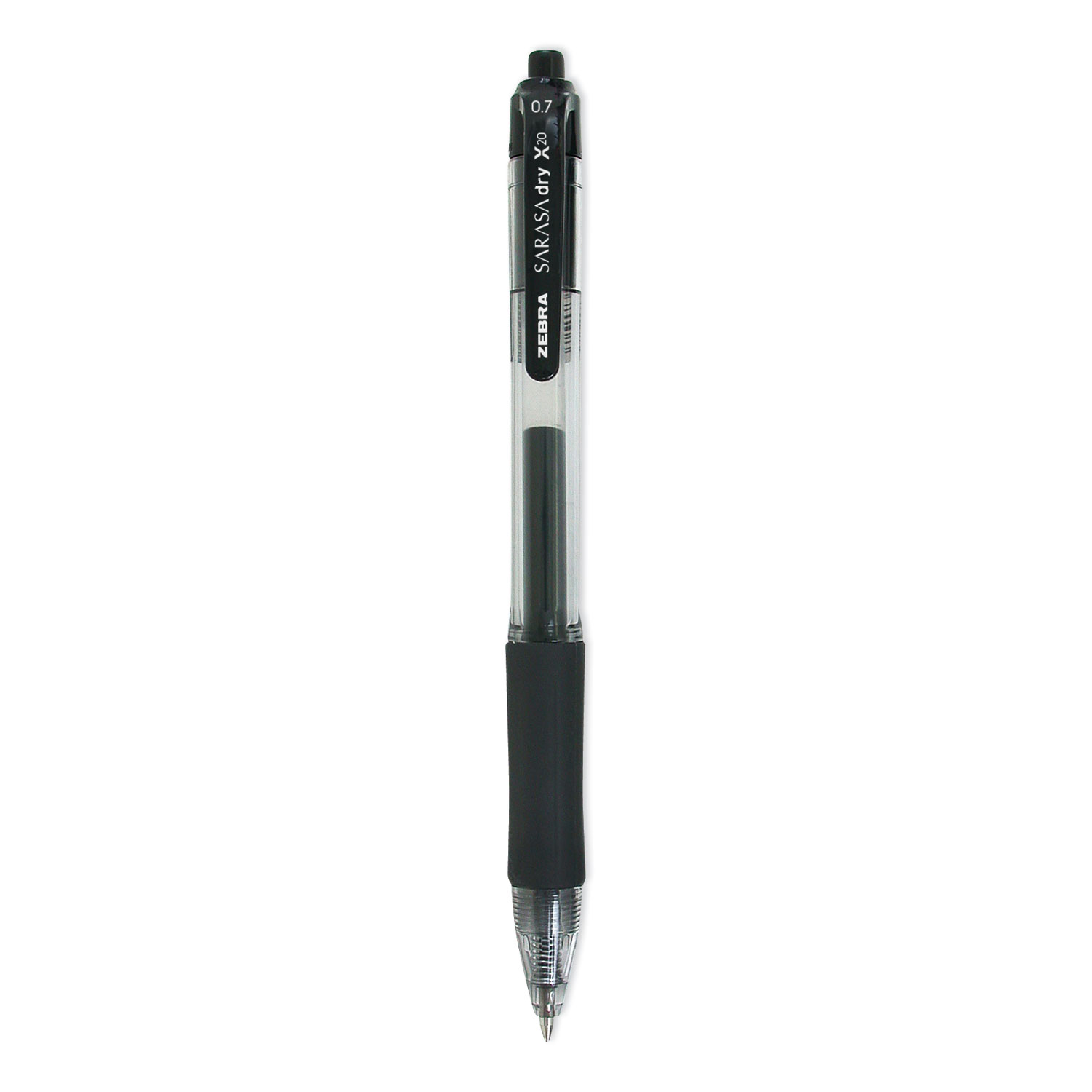 Zebra® Sarasa Dry X20+ Gel Pen, Retractable, Fine 0.7 mm, Black
