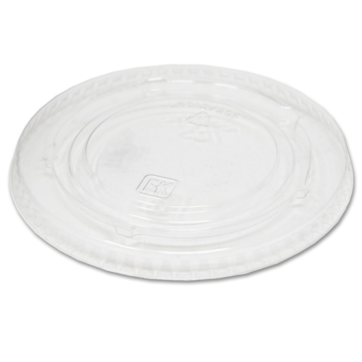 Fabri-Kal Kal-Clear/Nexclear Flat Cup Lid Clear, Polyethylene 