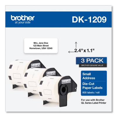 Die-Cut Address Labels, 1.1 x 2.4, White, 800 Labels/Roll, 24 Rolls/Pack Die-Cut Address Labels, 1.1 x 2.4, White, 800 Labels/Roll, 24 Rolls/Pack