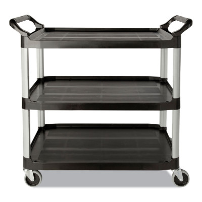 Bostitch® Stowaway Folding Carts, 2 Shelves, 29.63w x 37.25d x 18h, Black, 250  lb Capacity