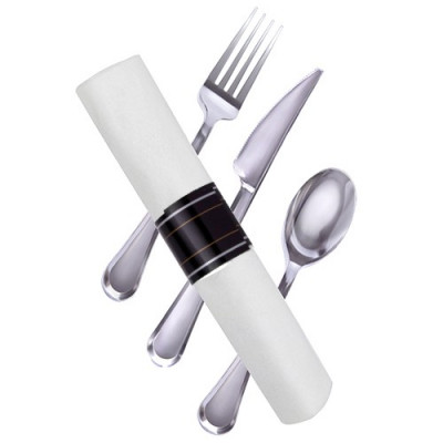 Economy Cutlery Kit, Fork/Knife/Spoon/Napkin, White, 250/Carton Economy Cutlery Kit, Fork/Knife/Spoon/Napkin, White, 250/Carton