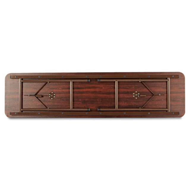 Wood Folding Table, Rectangular, 71.88w x 17.75d x 29.13h, Mahogany Wood Folding Table, Rectangular, 71.88w x 17.75d x 29.13h, Mahogany