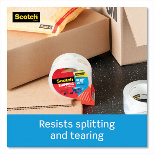 Scotch 3850 Heavy-Duty Packaging Tape with Dispenser, 3 Core, 1.88 x 54.6 yds, Clear, 4/Pack