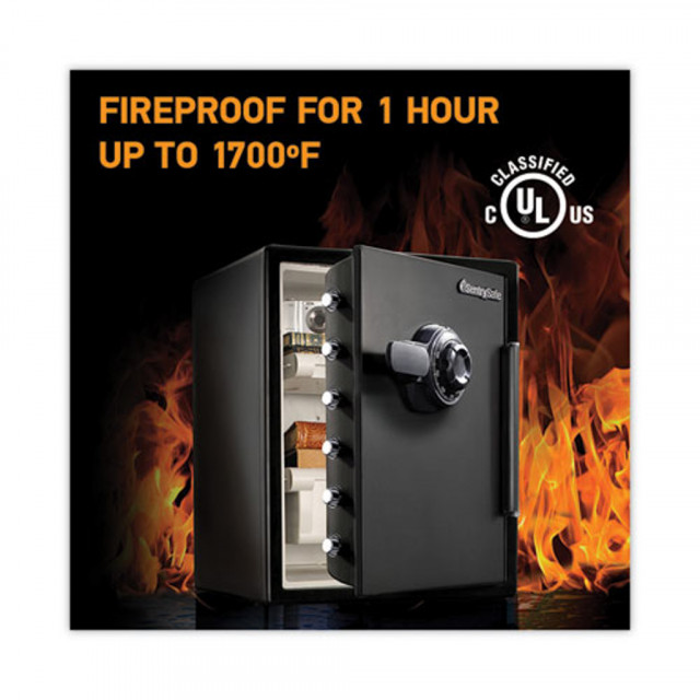 Fire-Safe with Combination Access, 2 cu ft, 18.6w x 19.3d x 23.8h, Black